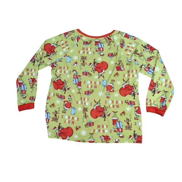 Dr Seuss The Grinch Holiday Pajama Set Green Red Womens Large - Picture 7 of 9